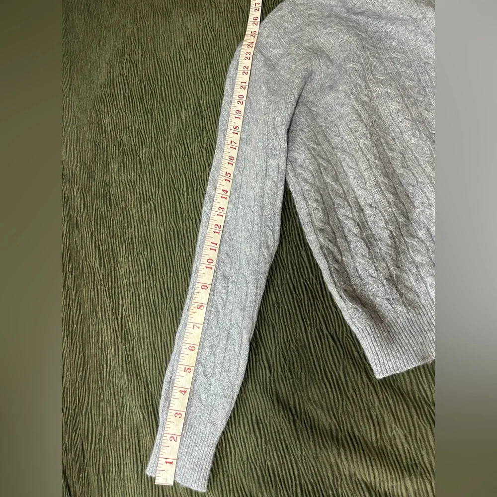 Jack Wills Heather Gray Cable Knit Merino Wool Sweater- Women’s Medium - Picture 9 of 11